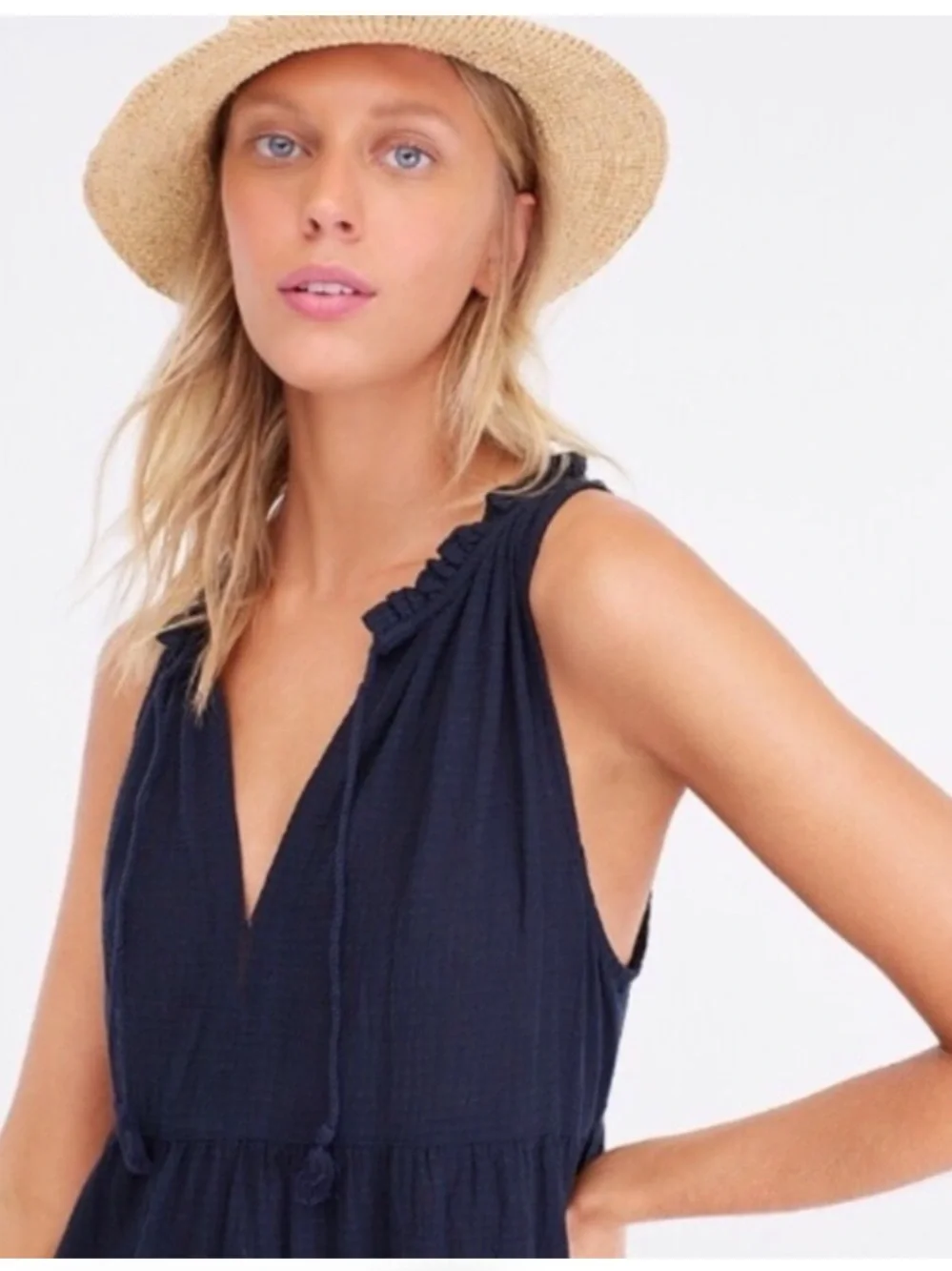 J. Crew Tiered Maxi Beach Dress in Crinkle Gauze Medium